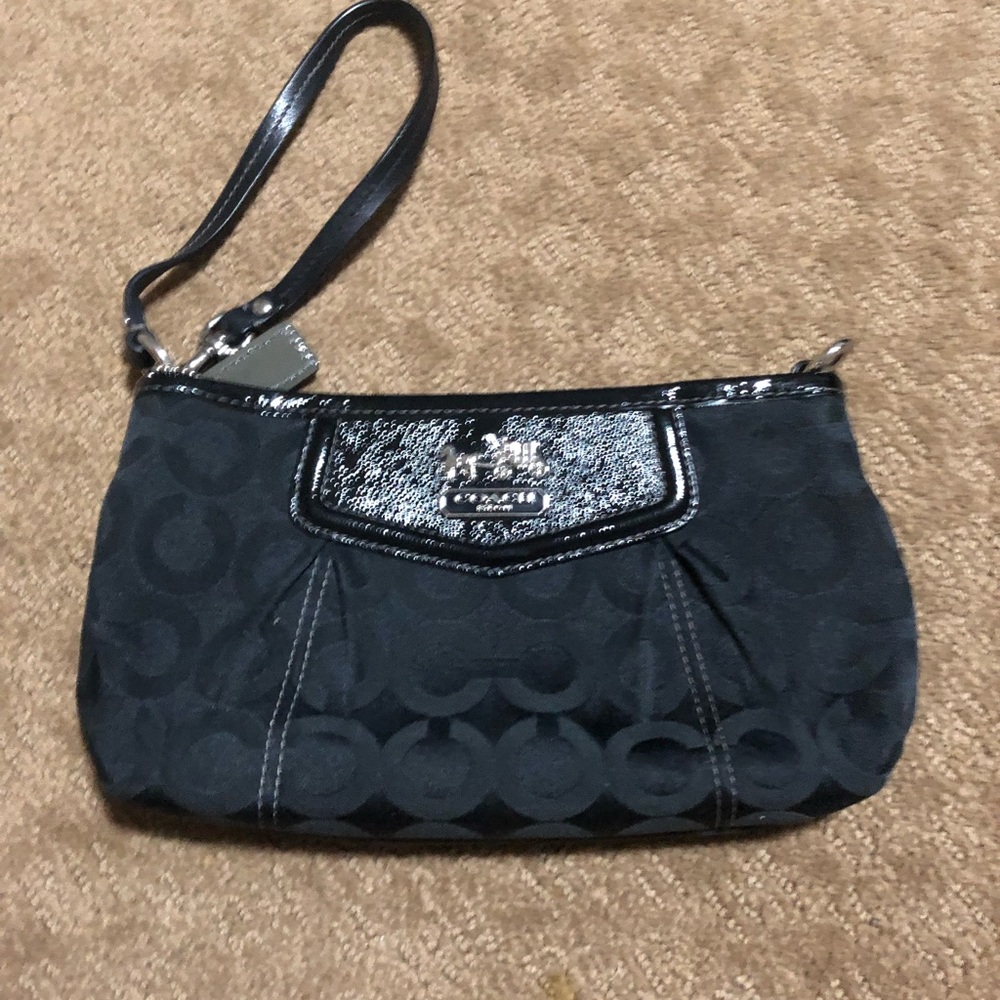 Black Coach wallet wristlet